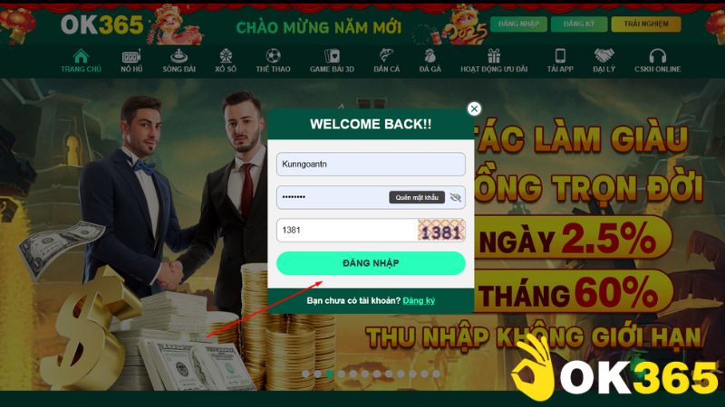 Đăng nhập tài khoản OK365
