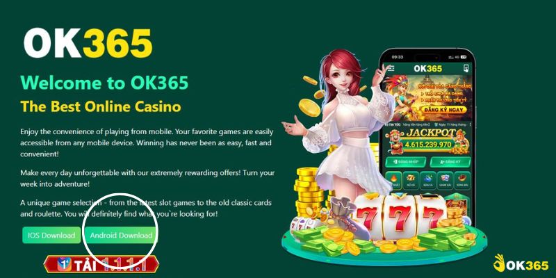 Anh em truy cập trang tải app OK365